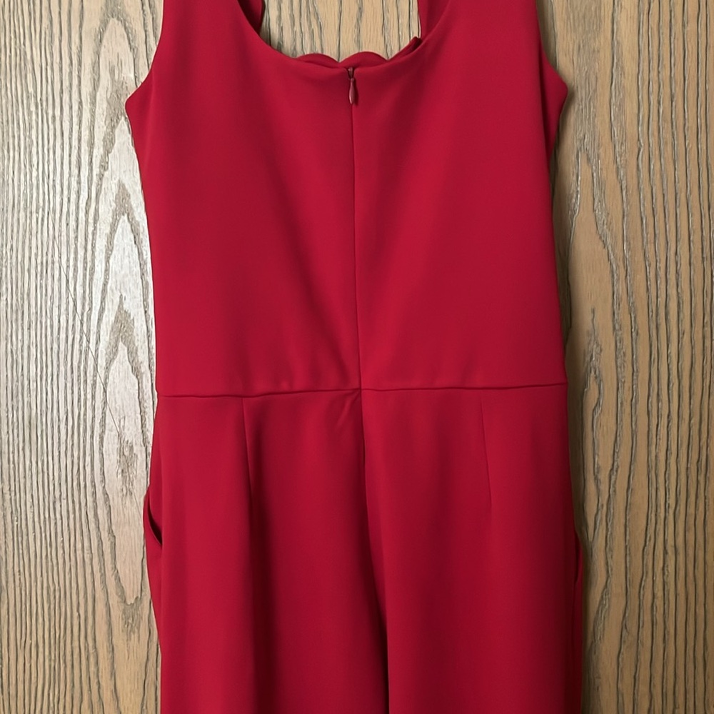 Christmas Red Polyester Wavy Neckline Jumpsuit - Picture 9 of 10